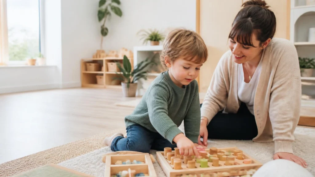 Pre-school child doing an early learning activity at The Dream Nest